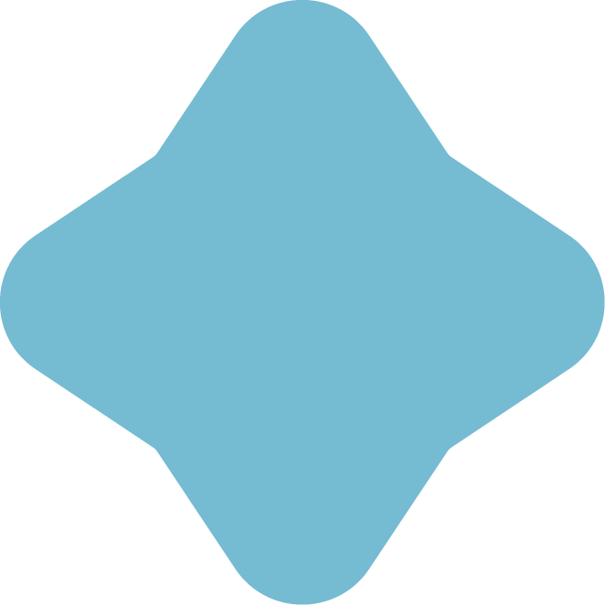 A solid light-pink, 4-pointed star-shaped object with rounded edges.
