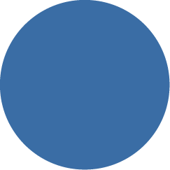 A solid blue circle.