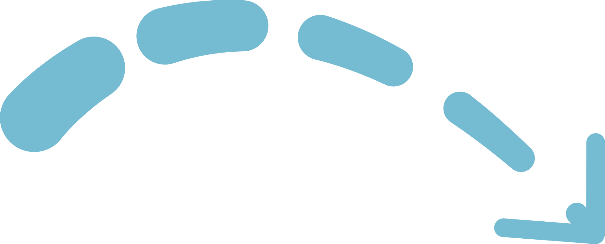 Illustration of a mechanical hand with six light blue fingers, in a semi-arc position.