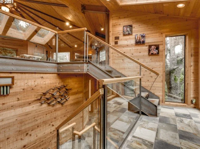Stairway at 27 Dune Point Ln in Gleneden Beach, Oregon