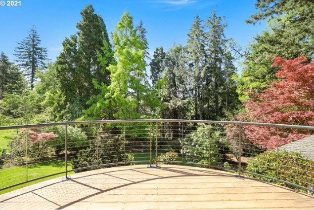Deck off the primary bedroom at 920 SW Maplecrest Ct in Portland, Oregon