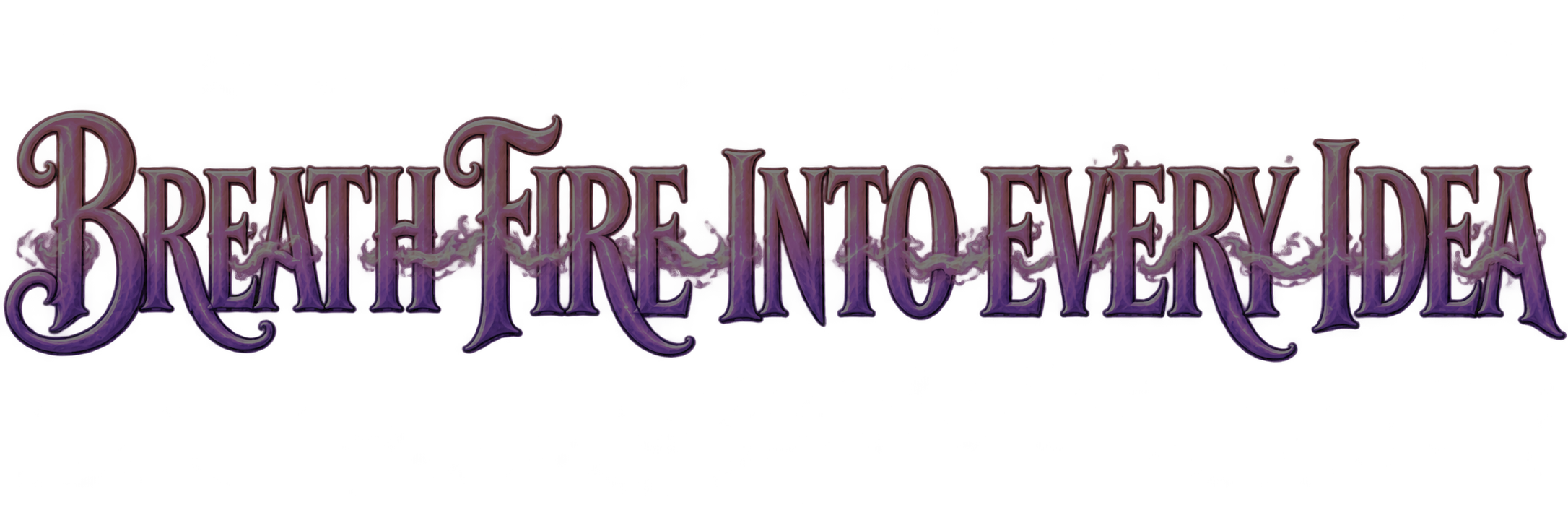 Title text reading 'Breathfire Into Every Heart' in a neon, stylized font with lightning effects.
