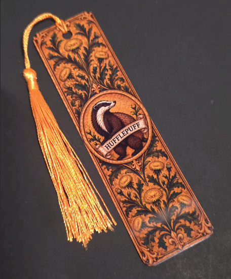 Hufflepuff-Inspired Aluminum Bookmark