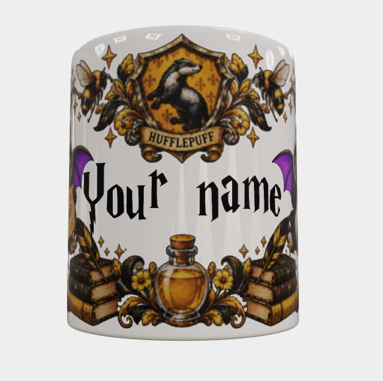 Custom Inky Hufflepuff Mug — Personalized Name Mug