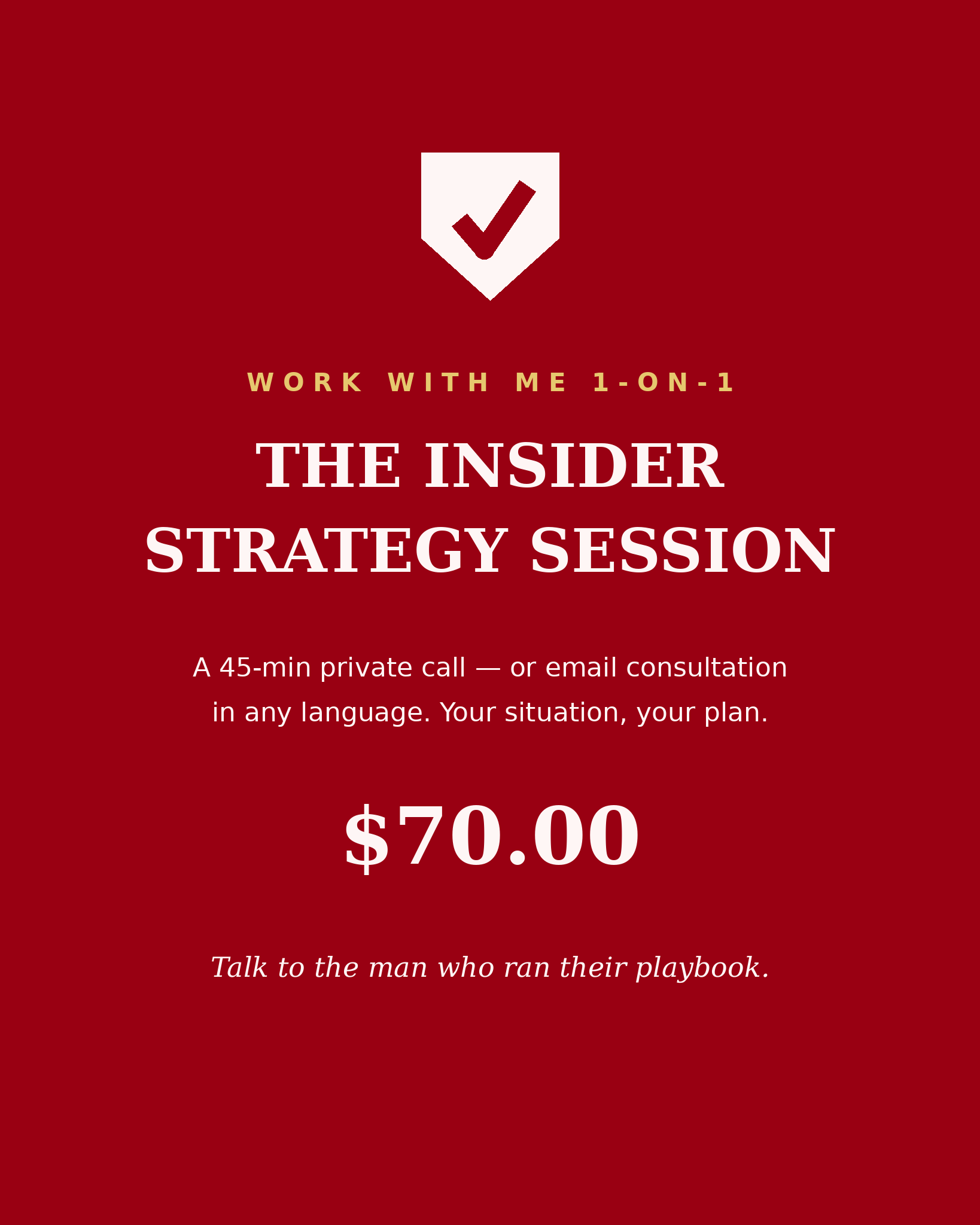 Insider Strategy Session Consulting Package