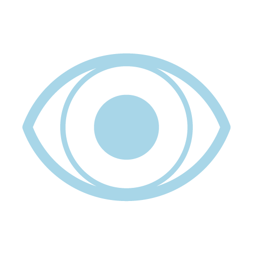 Light blue eye icon on a black background.