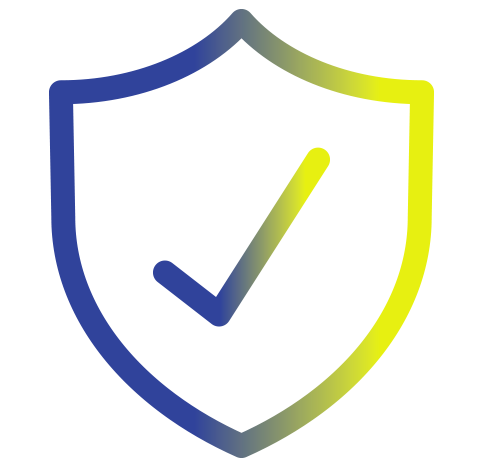 A 3D shield logo with blue on the left side and yellow on the right side, featuring a stylized letter 'F' on the yellow side.
