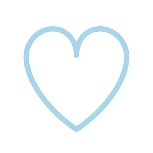Light blue heart outline on a black background