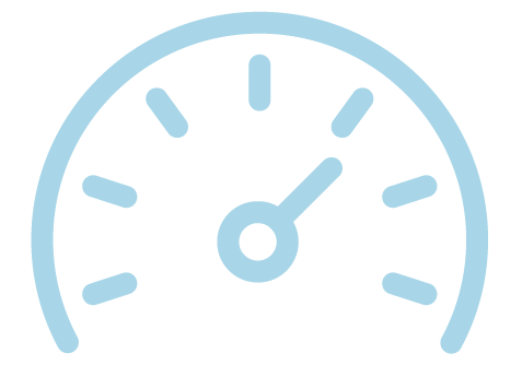 A speedometer gauge showing a high speed reading.