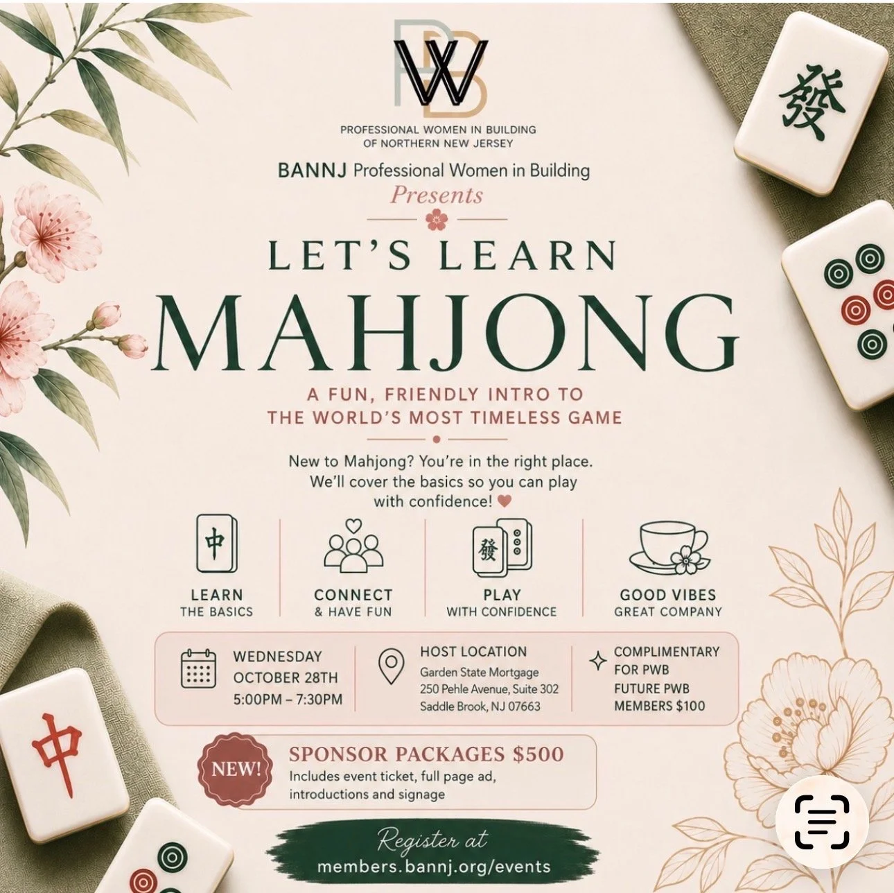 Let's Learn Mahjong Event (Profession Women in Building of Northern NJ)