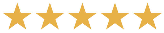 Five gold stars in a row