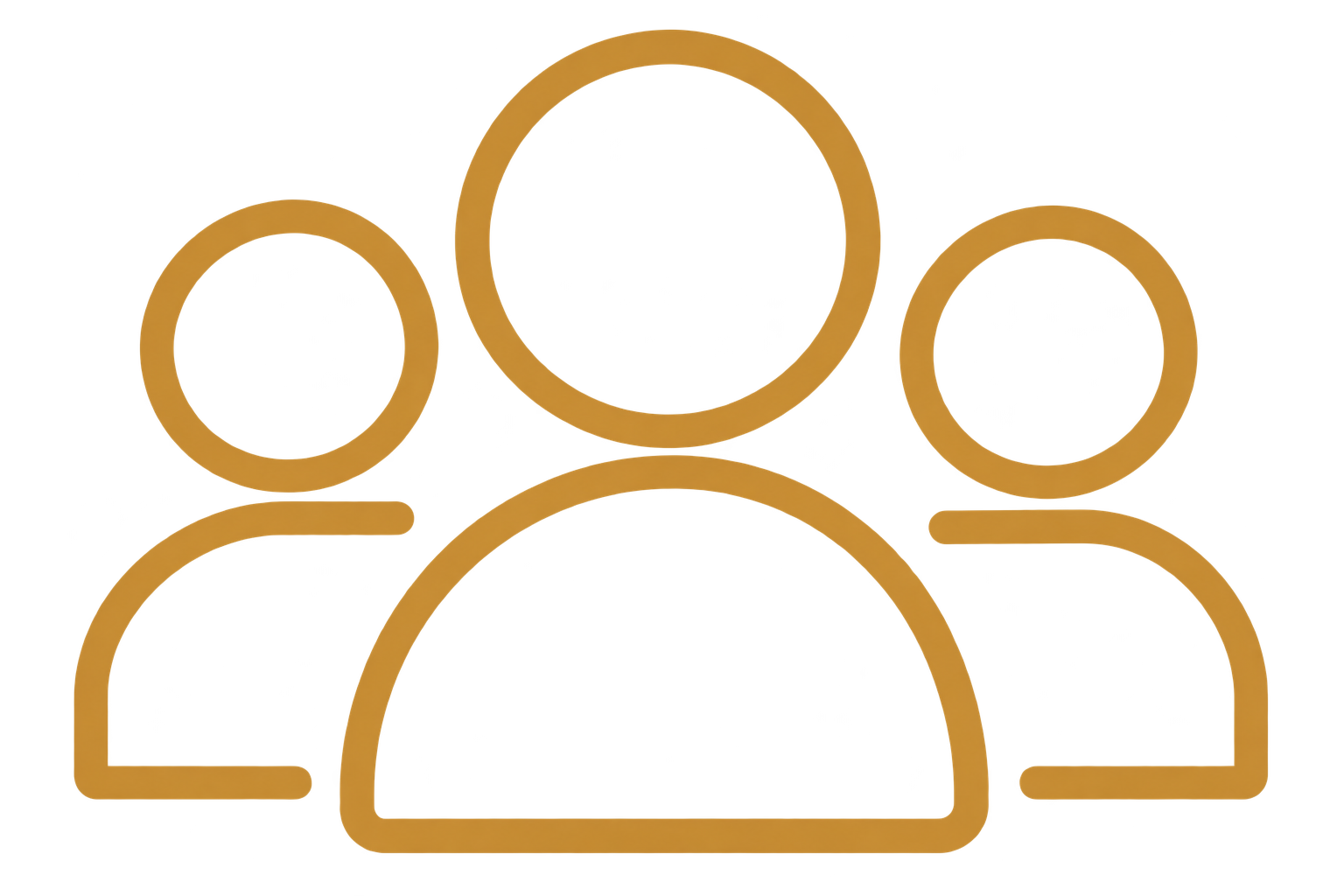 Blurred glow of multiple social media icons overlayed with an orange outline of a group of people.