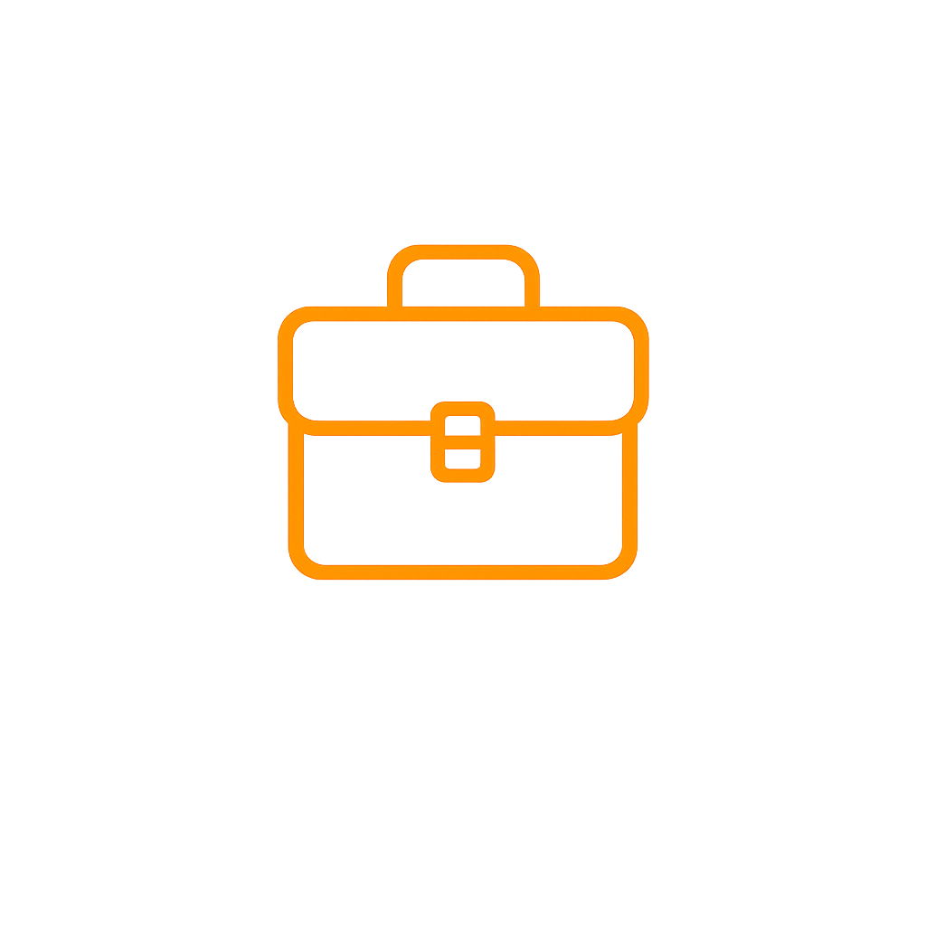 Illustration of a yellow briefcase on a dark background with red accents.