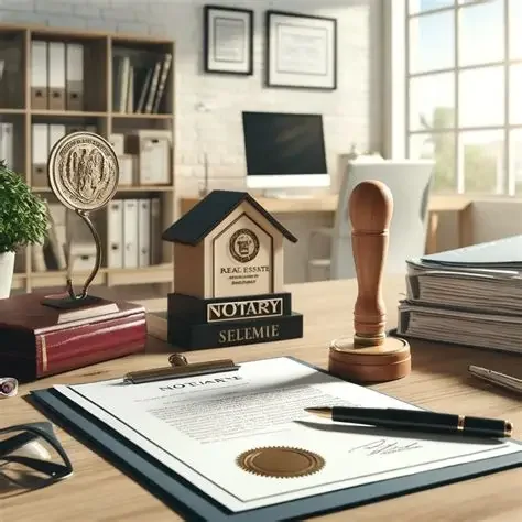 Real estate and notary documents prepared for mobile notarization services in Rocky Mount, NC.