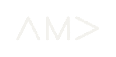 Logo with the characters 'AM>' in white on a black background.