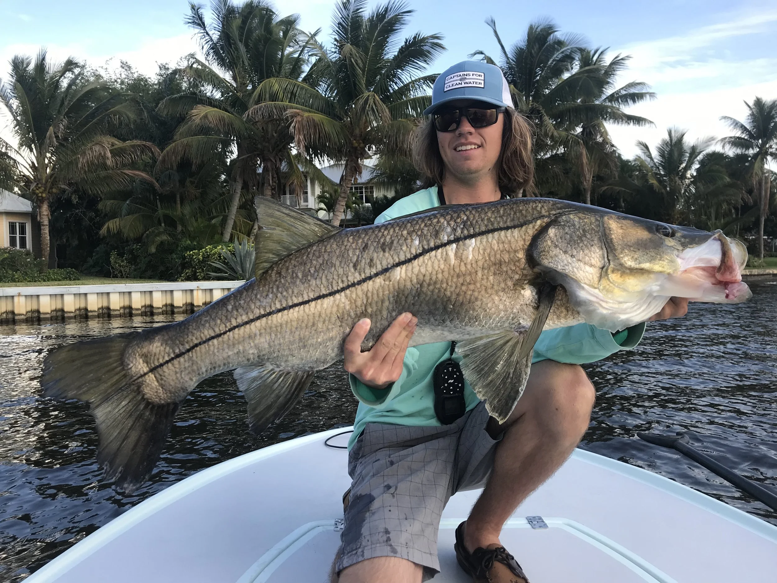Captain Baylor with big snook Stuart Florida
