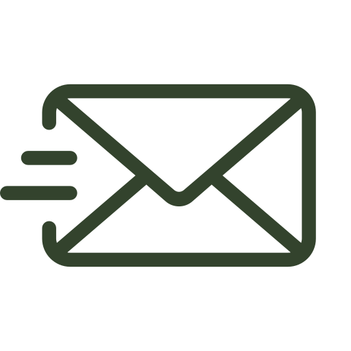 Icon of an envelope with motion lines indicating sending or email transmission.