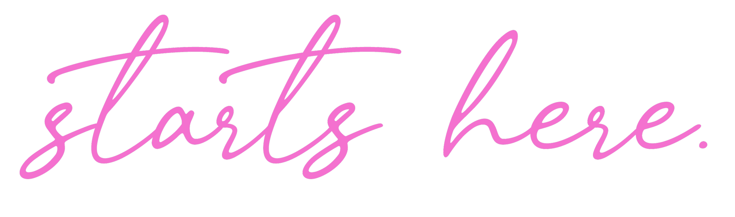 Pink neon sign with the phrase 'Lasts here' on a black background.