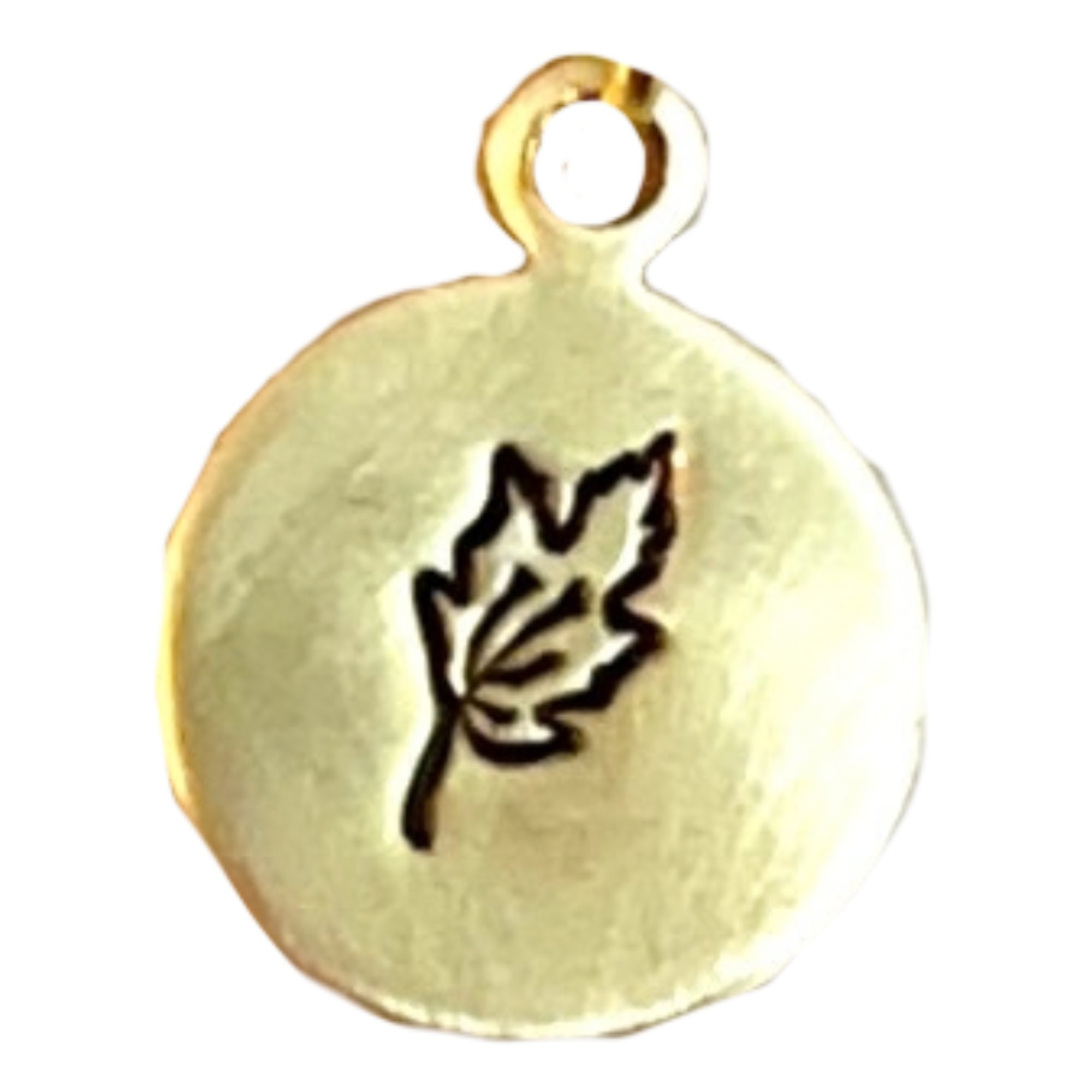Hand Stamped Charm - Fall Leaf
