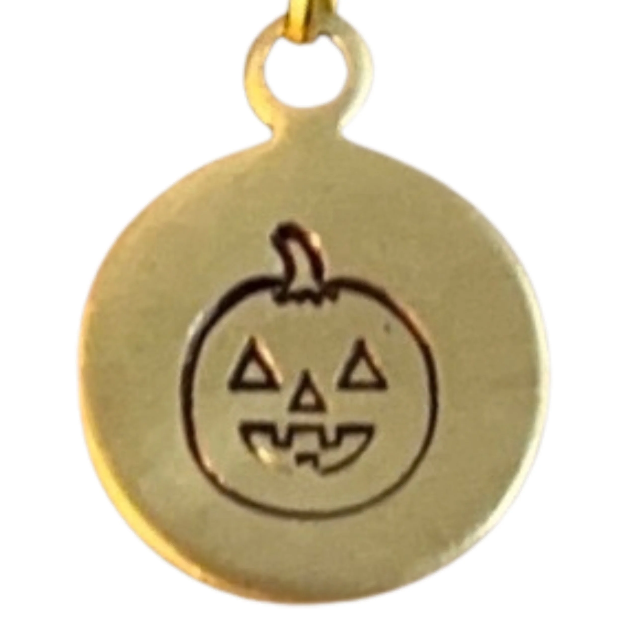 Hand Stamped Charm - Jack-O-Lantern