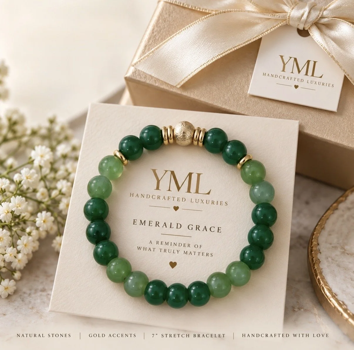Emerald Grace Stretch Bracelet