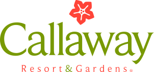 Green and coral colored Callaway Resort & Gardens logo with a coral flower above the brand name