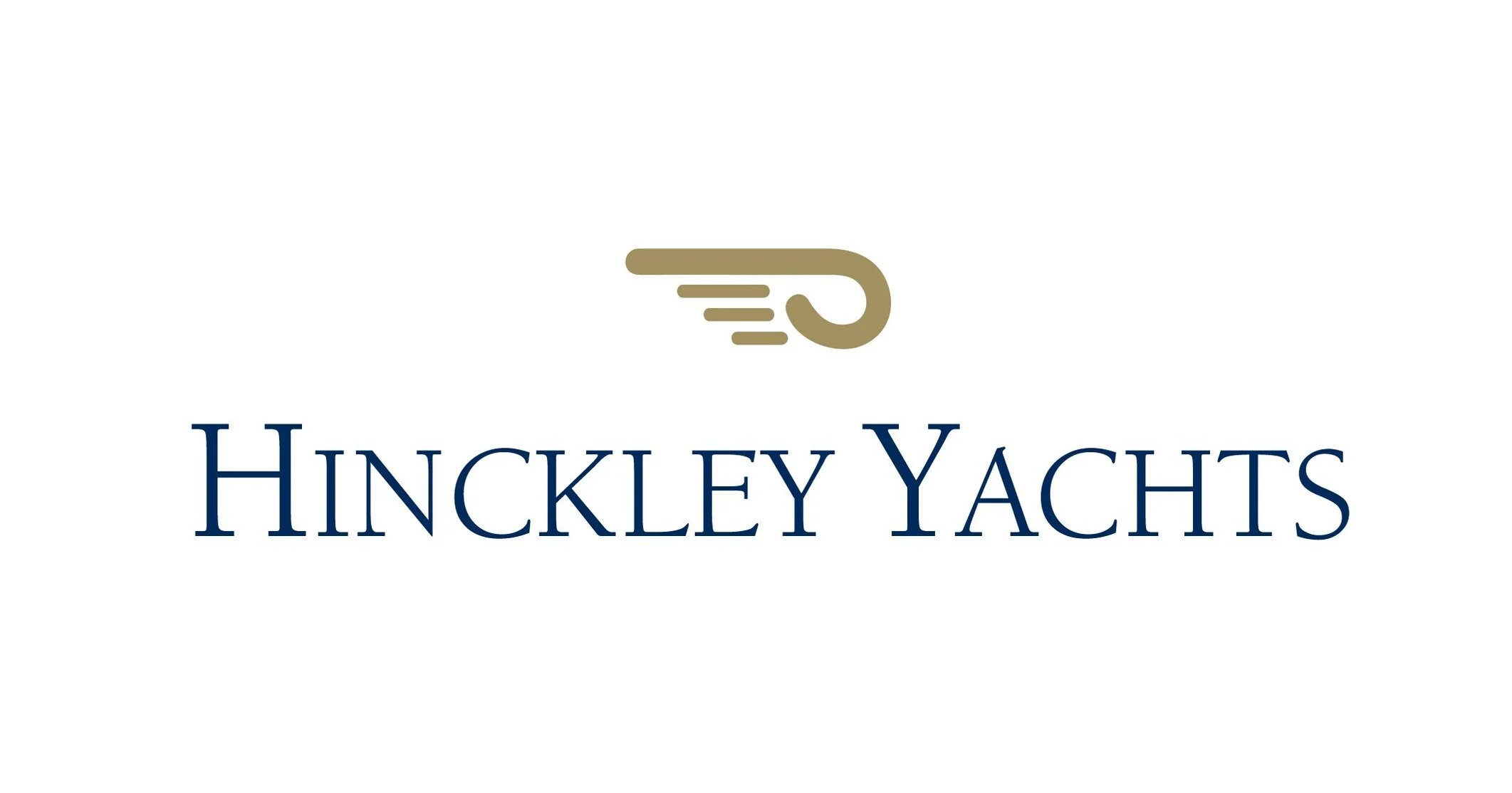 Gold and blue Hinckley Yachts logo