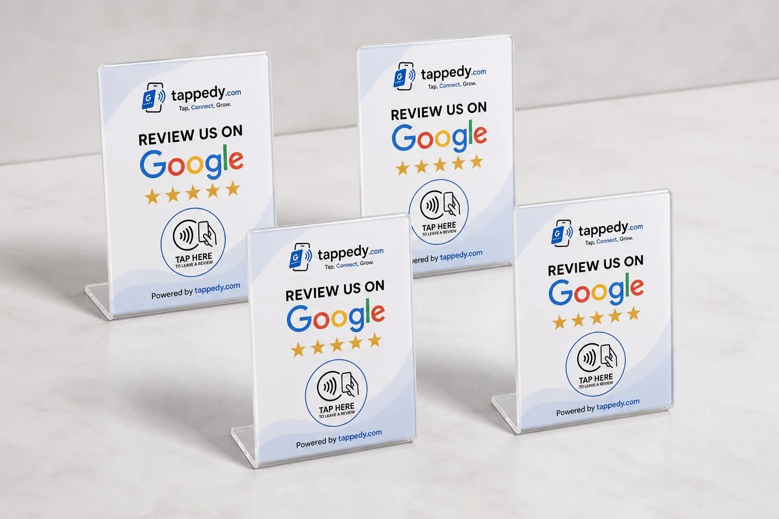 x4 L Stand NFC Google review card