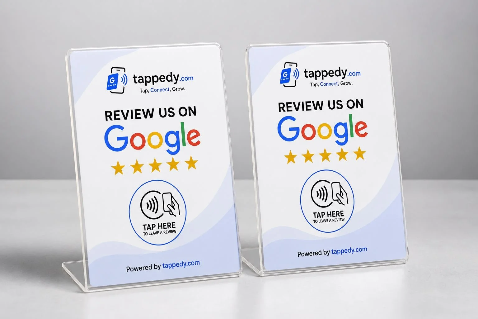 x2 L Stand NFC Google review card