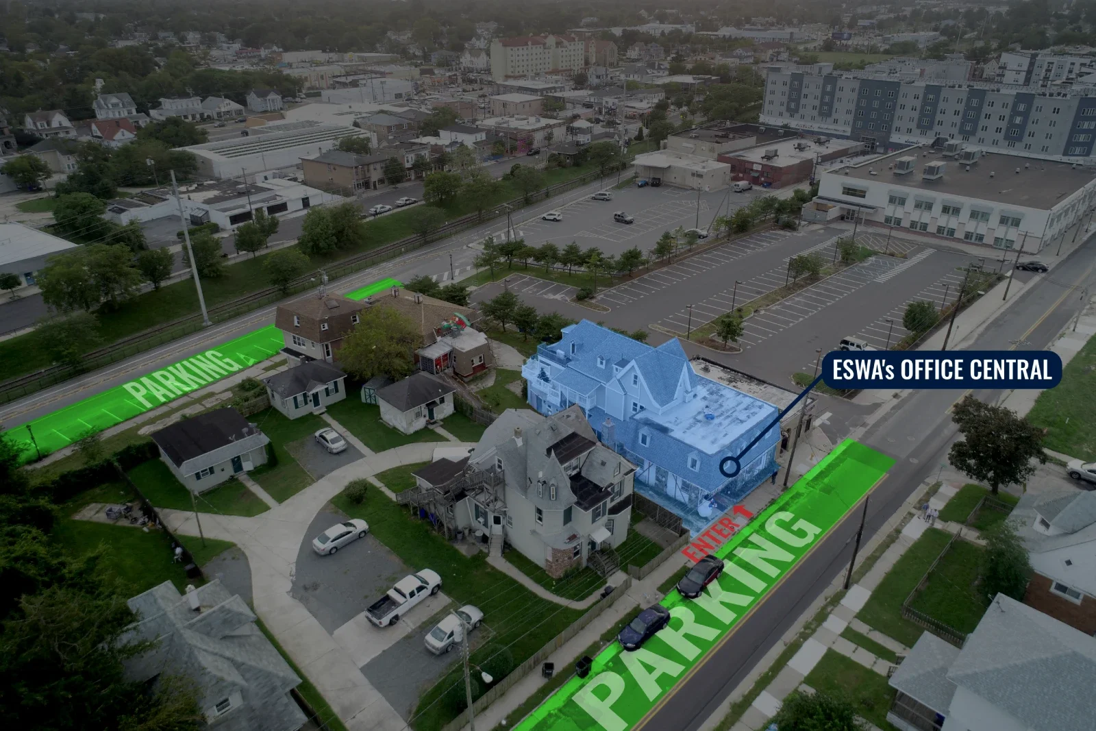 A map of parking around ESWA's office