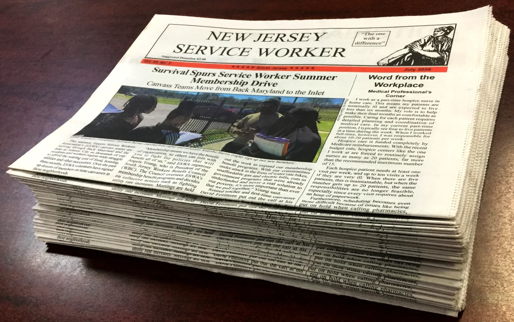 A stack of newspapers