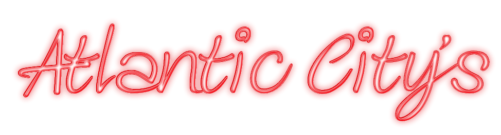 Neon sign reading 'Atlantic City's' in red cursive letters.