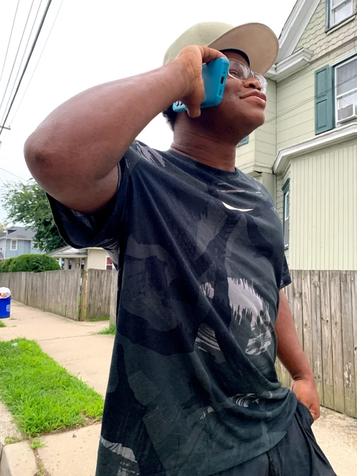 A man making a phone call