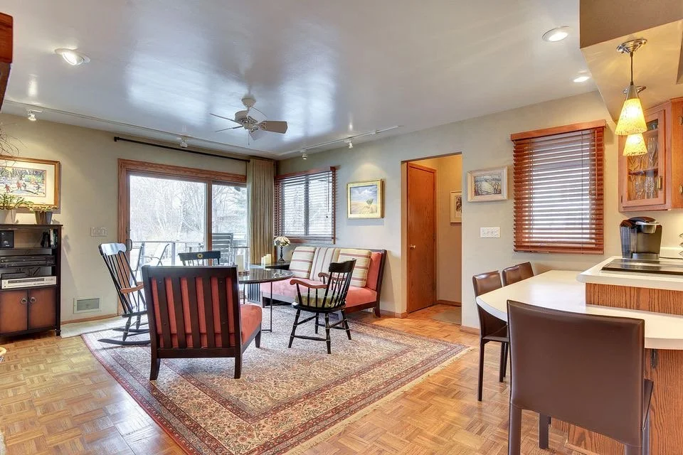 sitting room off the kitchen at Edina remodel