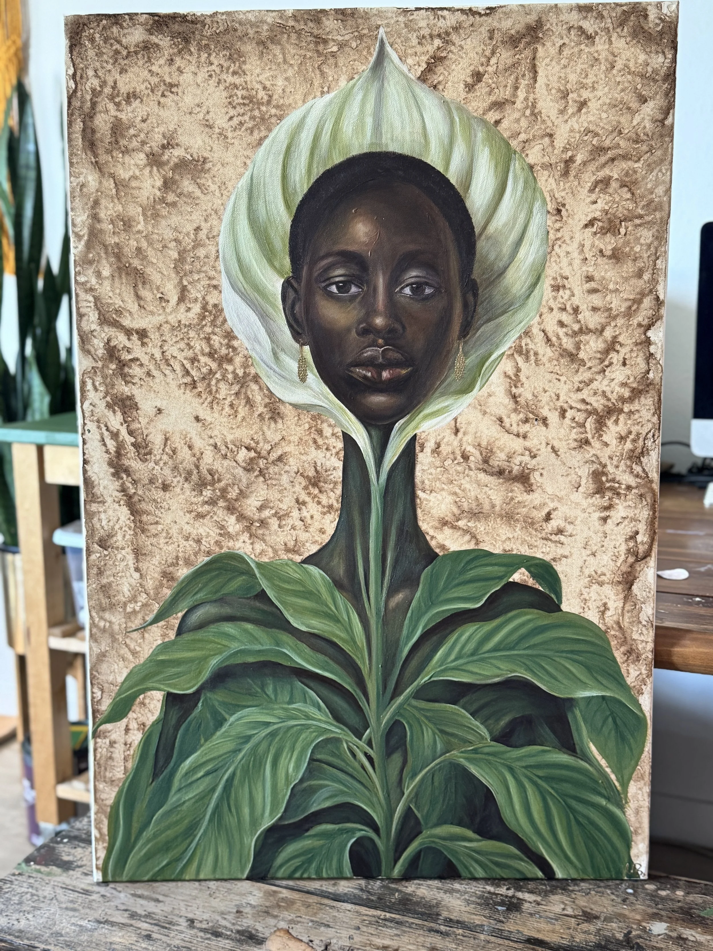 Lilyana - 24"x36" Coffee + Acrylic ($11,011 )