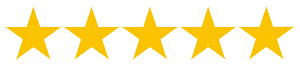 Five gold stars in a row