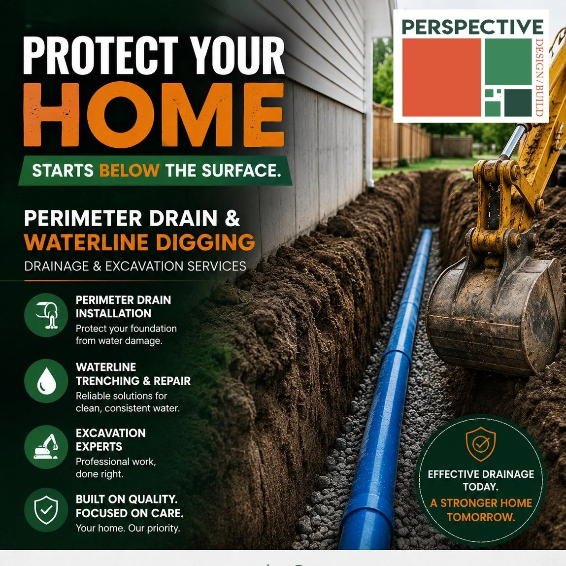 🚨 Ignoring drainage problems can cost tens of thousands of dollars. 🧡The good news? Prevention is much more affordable than repair.

Whether you need:
💧 Perimeter Drain Installation
🚜 Waterline Digging
🔧 Waterline Repairs
🏠 Foundation Drainage 