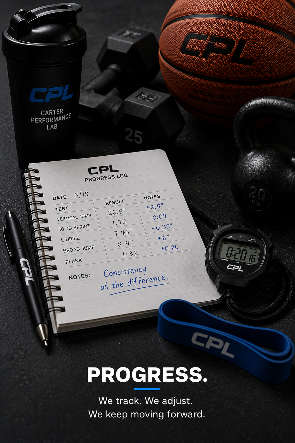 Strength and fitness equipment with workout progress tracking tools.
