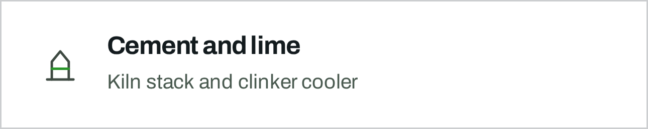 Diagram showing the components of a cement and lime kiln stack and clinker cooler.