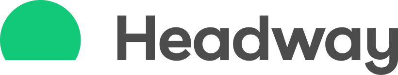Headway logo with a green semicircle and the word 'Headway' in black.