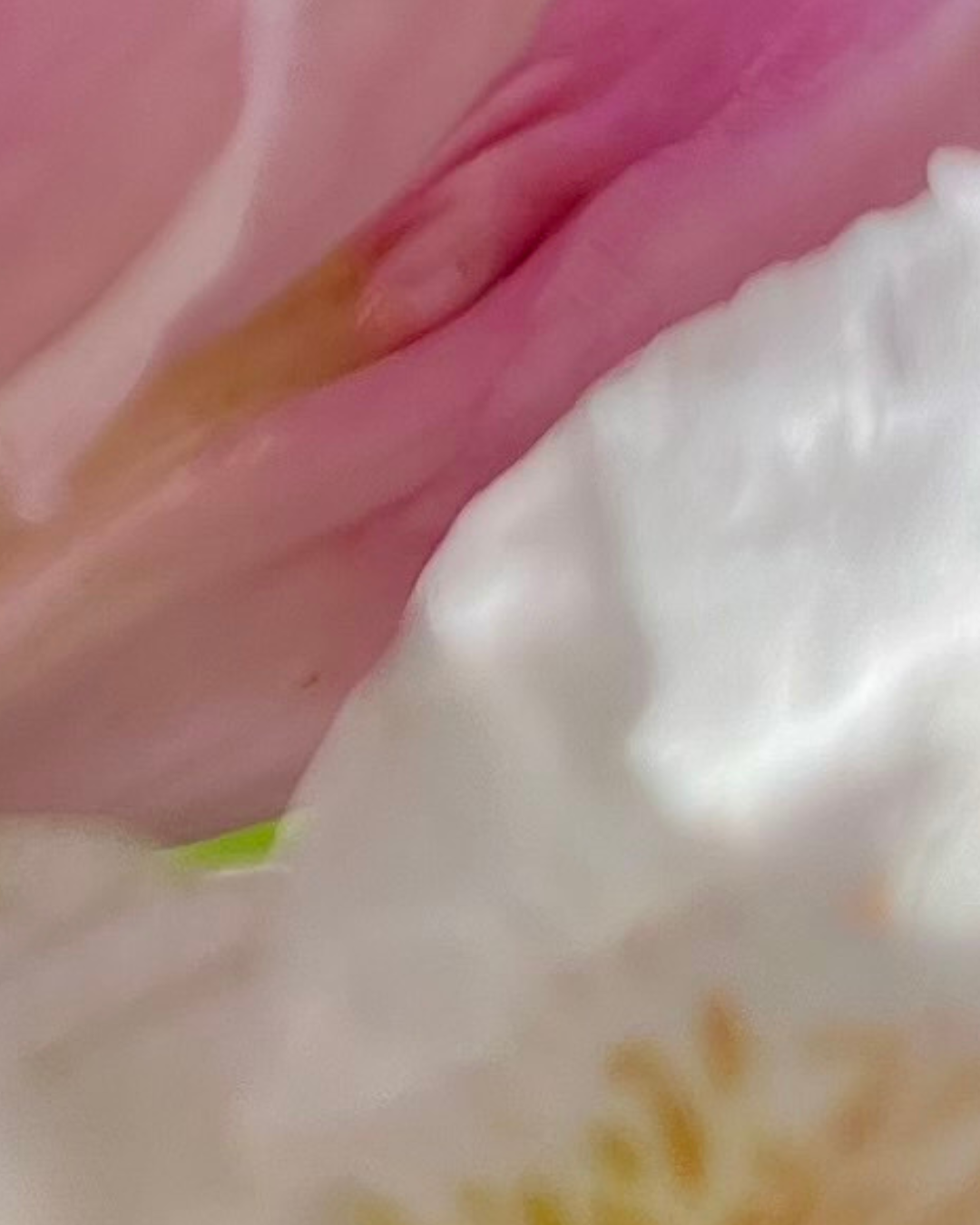 Close-up of a person's hand with pink lips resting on a white pillow or fabric.