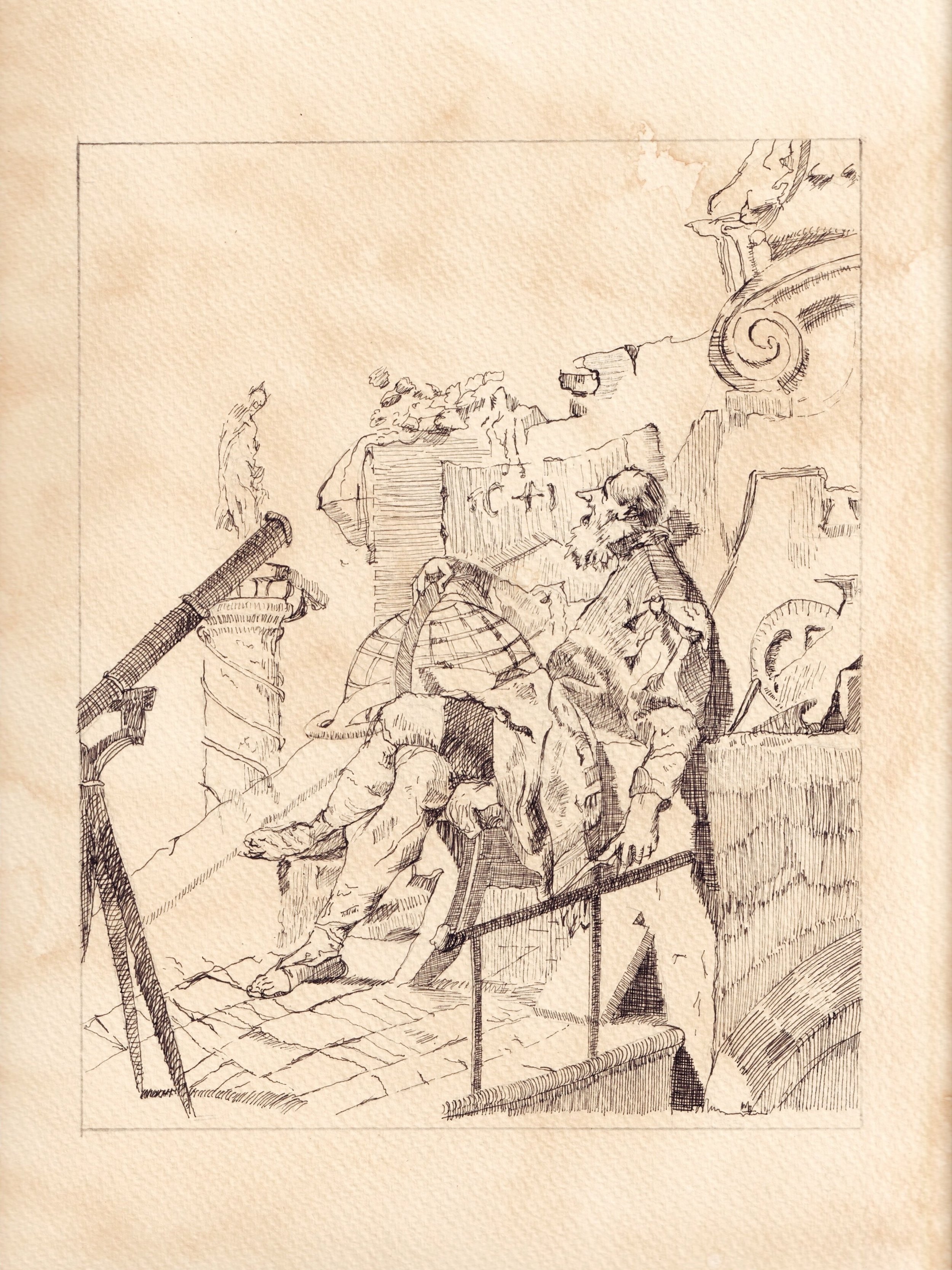 Franz Karl Palko&rsquo;s Galileo &bull; Master Study

The Astronomer Galileo (The Sense of Sight?)
ca. 1750&ndash;60

Graphite @staedtler 
Ink on Paper @sakuraofamerica 

#masterstudy #drawingstudy #inkdrawing #draftsmanship #artstudy