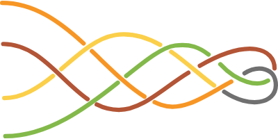 Colored intertwined lines on a black background