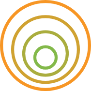 Colorful concentric rings on a black background