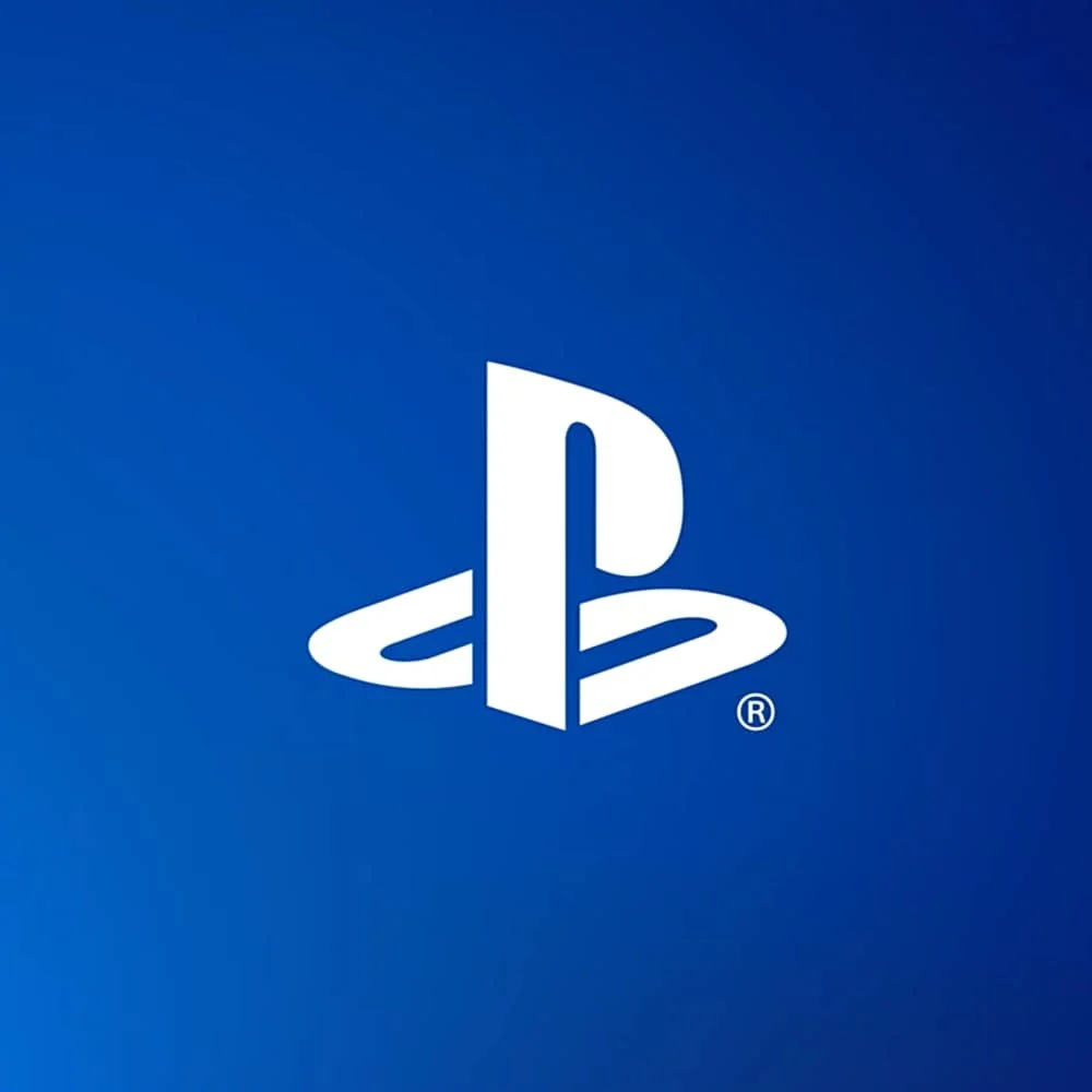 PlayStation logo on a blue background.