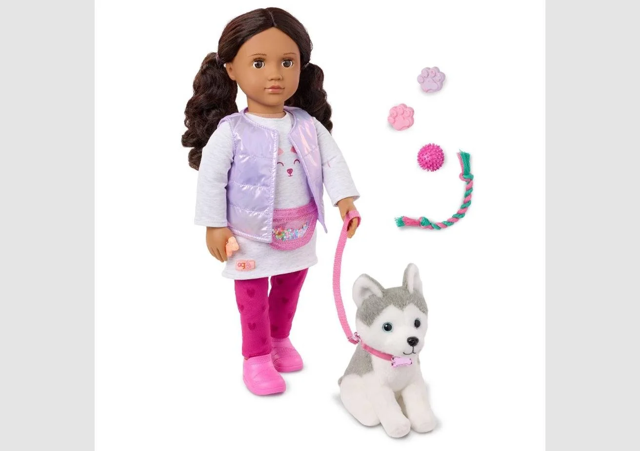Our Generation Estella and Evi 18" Doll and Pet Puppy Set