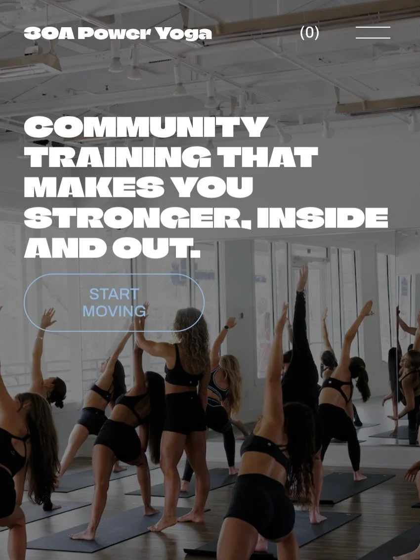 30A Power Yoga just got a new look. Visit us and book online only at 30apoweryoga.com.