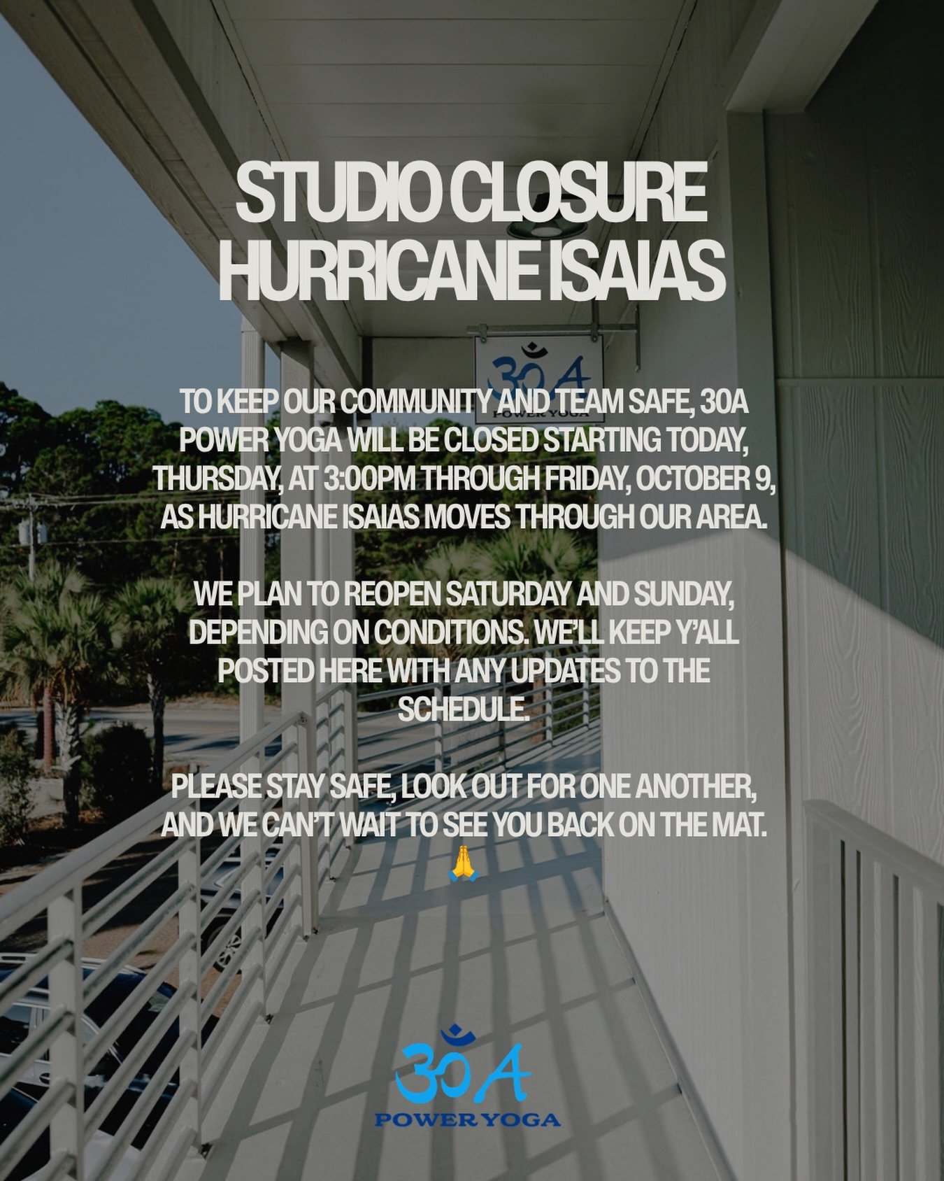 Storm&rsquo;s coming, so we&rsquo;re pressing pause 🌀 Schedule&rsquo;s in the post, and updates will be in our stories. Stay safe, friends 🤍