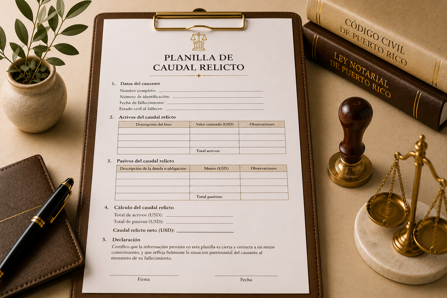 Planilla de Caudal Relicto