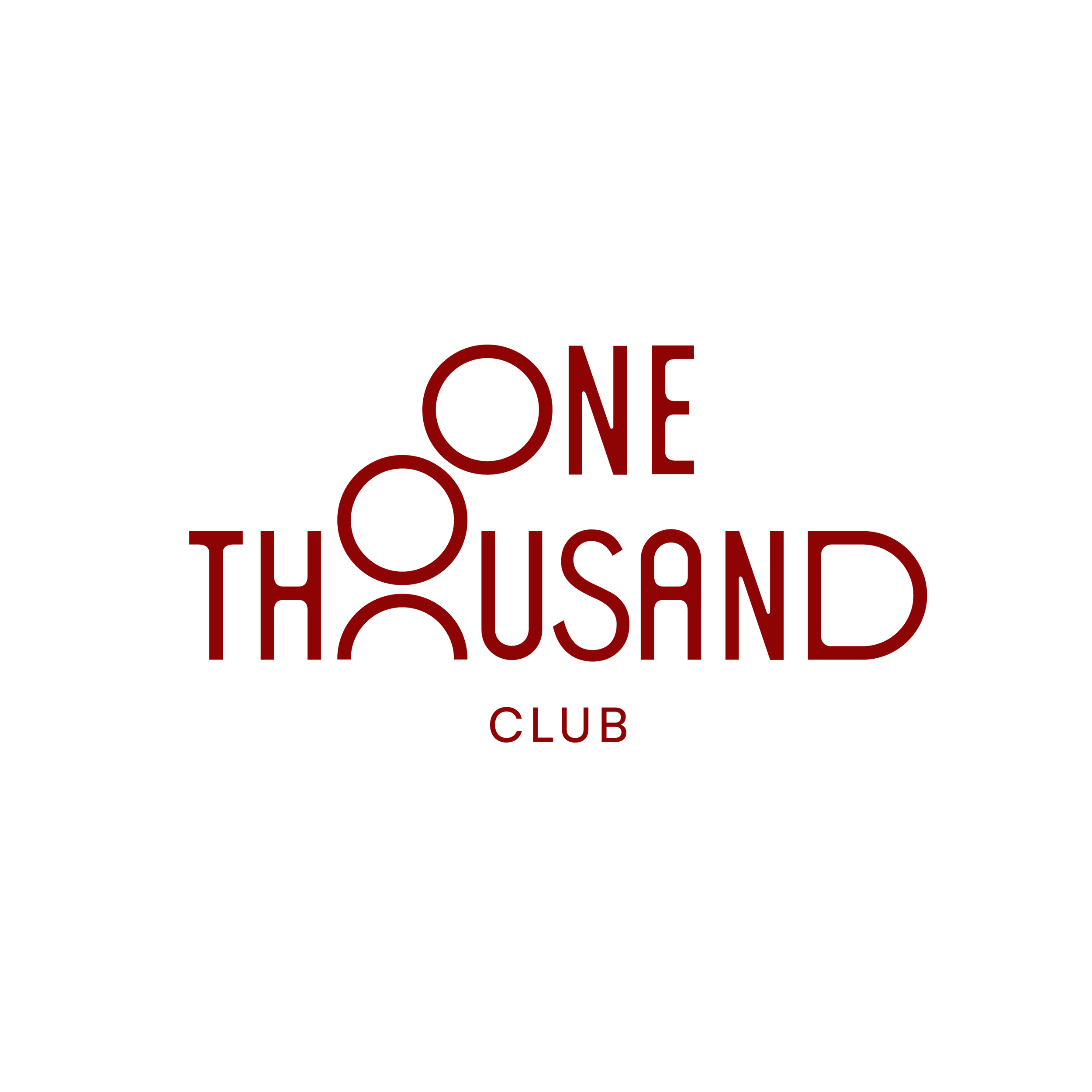 One Thousand Club logo in red
